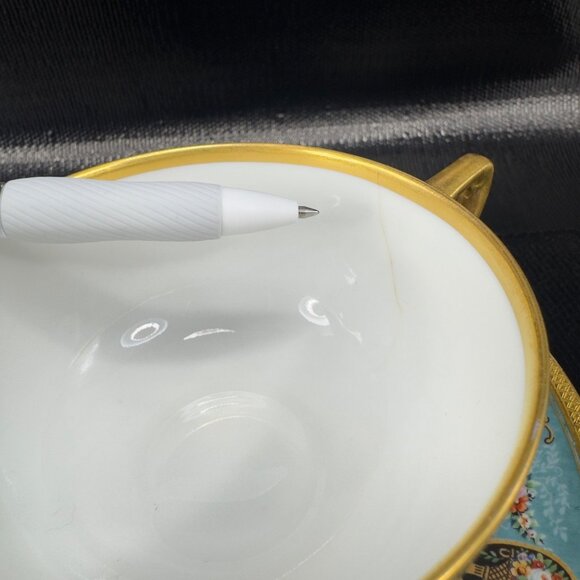 Black Knight Porcelain Fine Bone China Teacup Saucer Set Heavy Gold Pattern READ - Picture 6 of 11